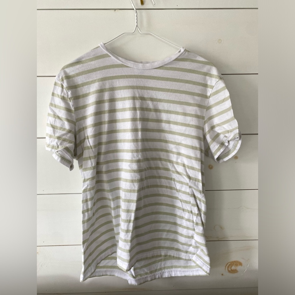 H&M Green Horizontal Striped T-Shirt